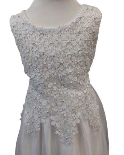 Robe de cérémonie enfant, Blanche avec broderie