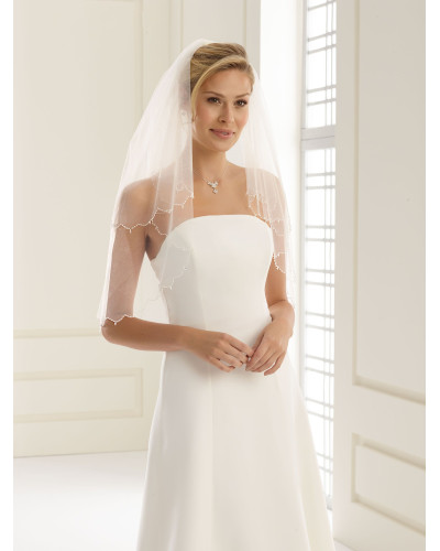 Voile de mariée à perles, Blanc