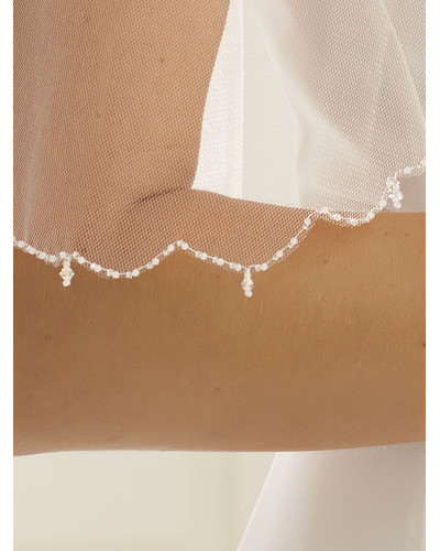 Voile de mariée à perles, Blanc