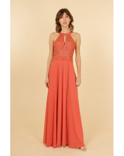 Robe longue de cocktail, Orange