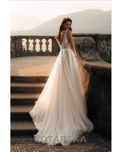 KOTAPSKA - Robe de mariée, avec jupe en mousseline et traîne