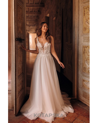 KOTAPSKA - Robe de mariée, pailletée, Ivoire / Nude