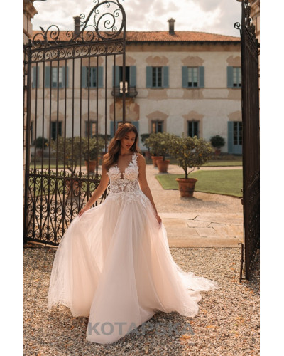 KOTAPSKA - Robe de mariée, avec strass et perles sur le buste