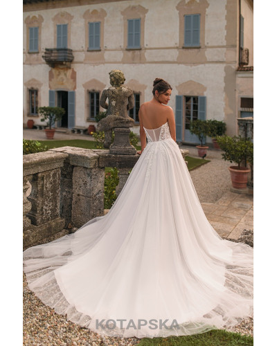 KOTAPSKA - Robe de mariée, avec buste en perles et fleurs 3D