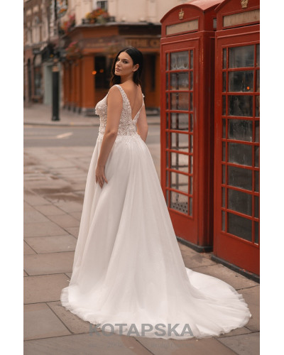 KOTAPSKA - Robe de mariée avec fleurs 3D et perles, pailletée