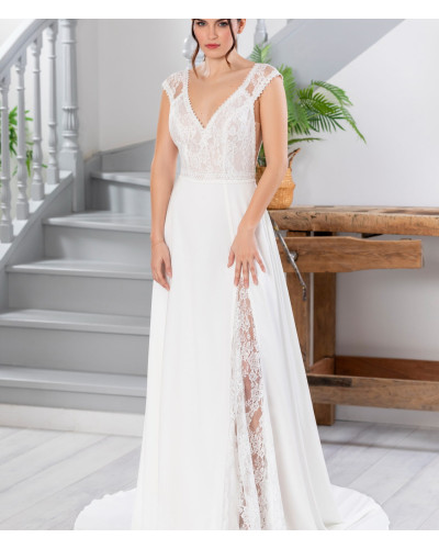 MAXIMS WEDDING - Robe de mariée, bohème, avec fente en dentelle