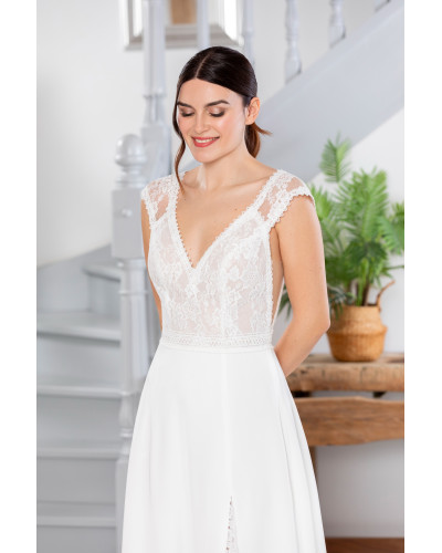 MAXIMS WEDDING - Robe de mariée, bohème, avec fente en dentelle