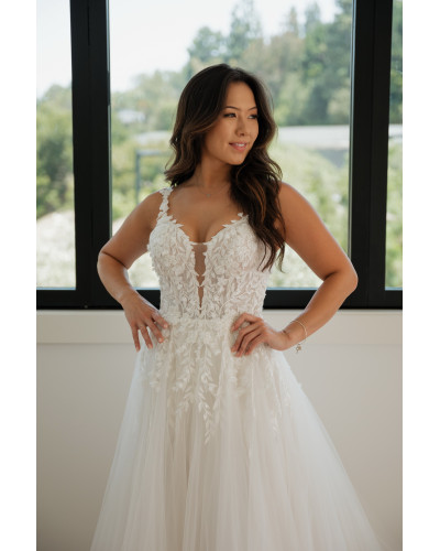 MAXIMS WEDDING - Robe de mariée, en dentelle et tulle pailleté