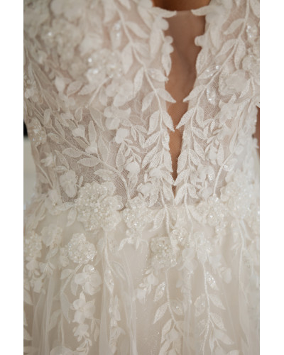 MAXIMS WEDDING - Robe de mariée, en dentelle et tulle pailleté