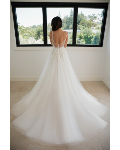 MAXIMS WEDDING - Robe de mariée, en dentelle et tulle pailleté