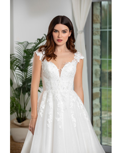 MAXIMS WEDDING - Robe de mariée, en dentelle et tulle pailleté