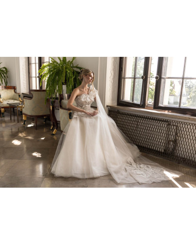 MS MODA - Robe de mariée, avec fleurs en 3D, l'incontournable de Stylatoi