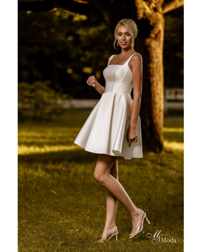 MS MODA - Robe de mariée, courte, satinée