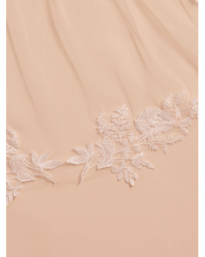 Voile de tulle doux avec bord coupé et appliques en dentelle, longueur 300 centimètres
