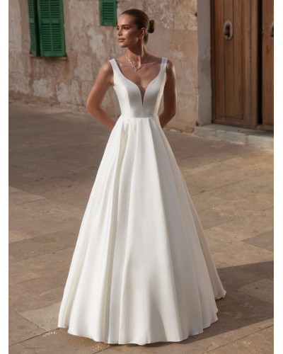 Robe de mariée princesse romantique en mikado, Ivoire