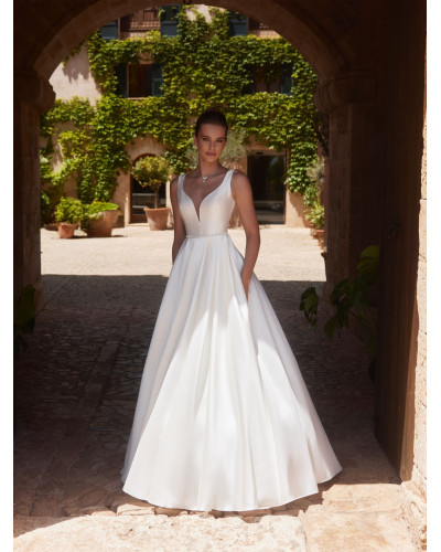 Robe de mariée princesse romantique en mikado, Ivoire