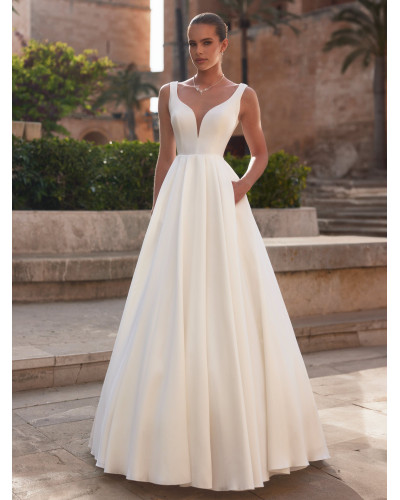Robe de mariée princesse romantique en mikado, Ivoire
