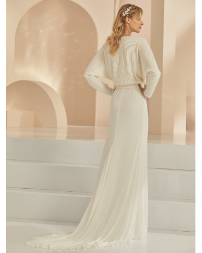 Jupe de mariée ivoire en mousseline, Ivoire