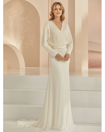 Jupe de mariée ivoire en mousseline, Ivoire