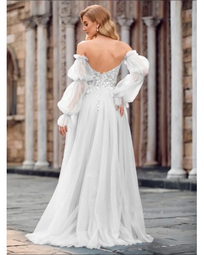 Robe de mariée, bustier, avec manches amovibles