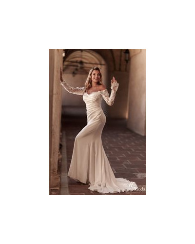 MS MODA - Robe de mariée, en satin, et dentelle