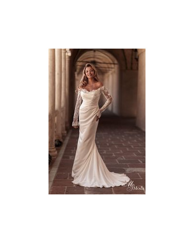 MS MODA - Robe de mariée, en satin, et dentelle