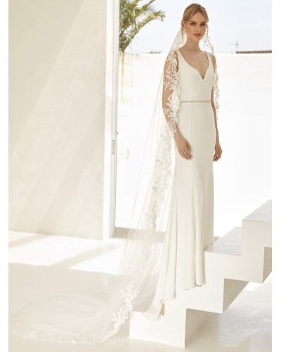 Voile avec bordure en dentelle, 300 centimètres